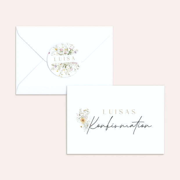 Umschlag mit Design Konfirmation - Blumentraum