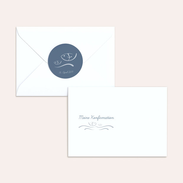 Umschlag mit Design Konfirmation - Wellig