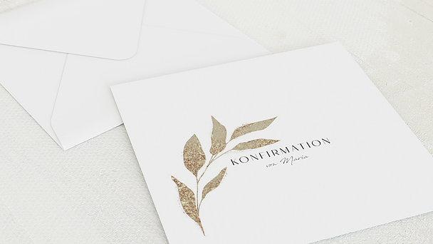 Umschlag mit Design Konfirmation - Unterm Blätterdach