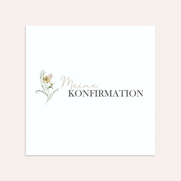 Umschlag mit Design Konfirmation - Portrait mit Wildblumen