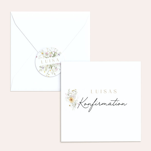 Umschlag mit Design Konfirmation - Blumentraum