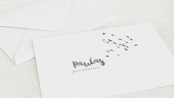 Umschlag mit Design Jugendweihe - Fliegende Taubenschar
