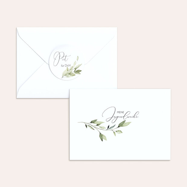 Umschlag mit Design Jugendweihe - Grüner Meilenstein