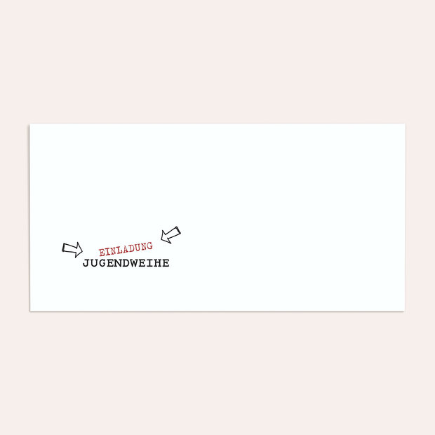 Umschlag mit Design Jugendweihe - Ticket fürs Erwachsensein