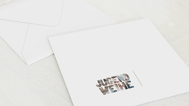 Umschlag mit Design Jugendweihe - Fototext