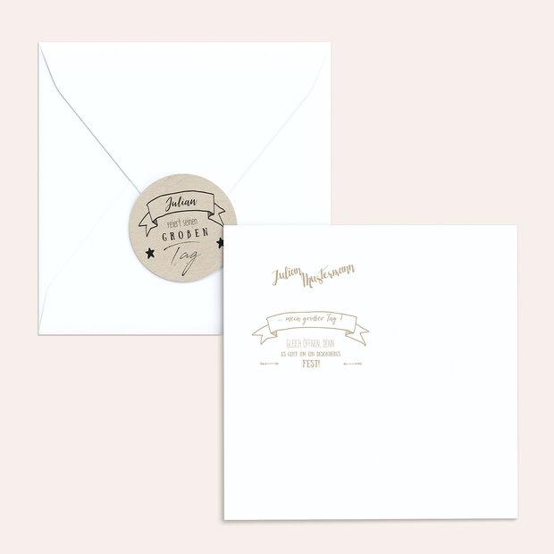 Umschlag mit Design Jugendweihe - Kraftliner