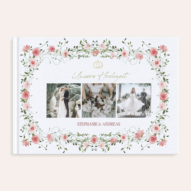Fotobuch Hochzeit - Vorhang aus Rosen