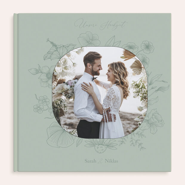 Fotobuch Hochzeit - Grünes Blütenspiel