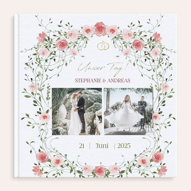 Fotobuch Hochzeit - Vorhang aus Rosen