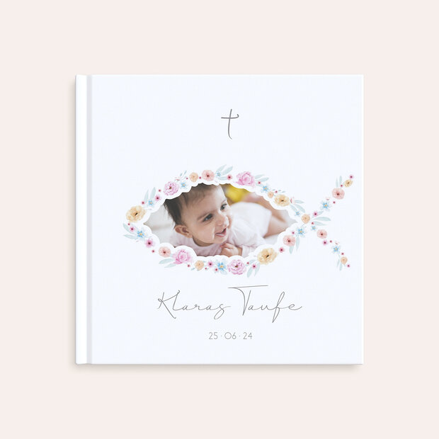 Fotobuch Taufe - Blumenaquarell