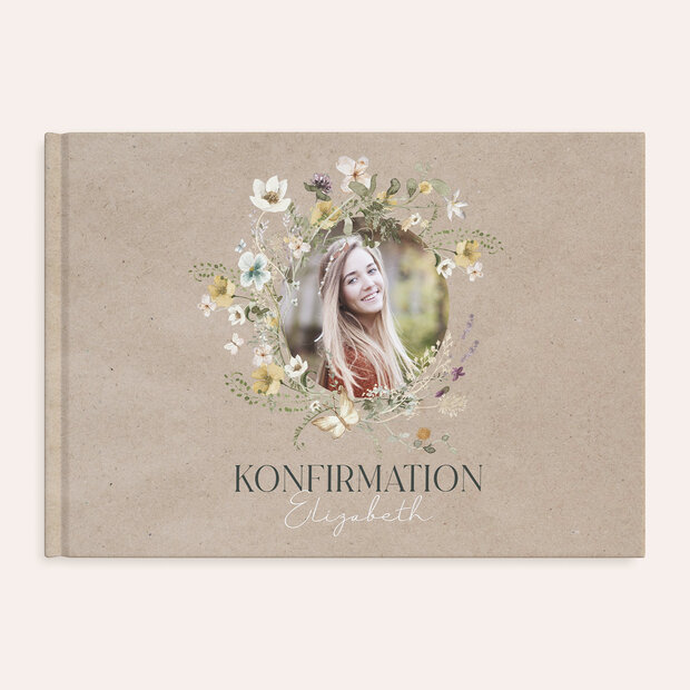 Fotobuch Konfirmation - Portrait mit Wildblumen