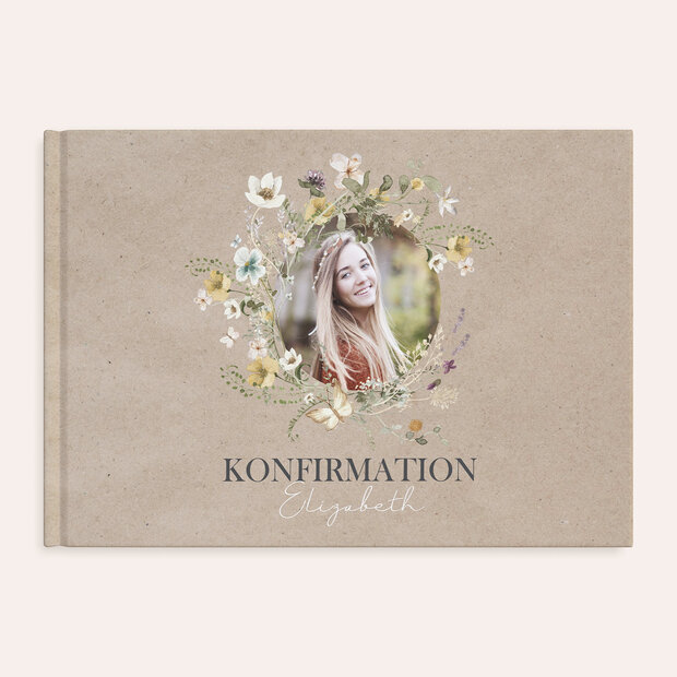Fotobuch Konfirmation - Portrait mit Wildblumen