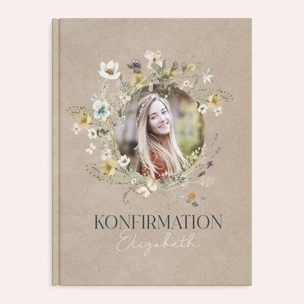Fotobuch Konfirmation - Portrait mit Wildblumen