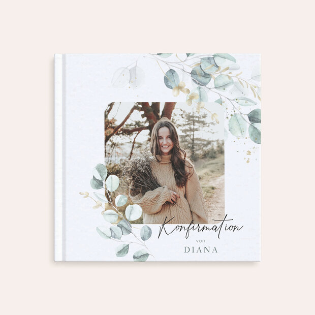Fotobuch Konfirmation - Zartgrüne Blätter