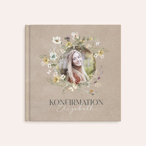 Fotobuch Konfirmation - Portrait mit Wildblumen