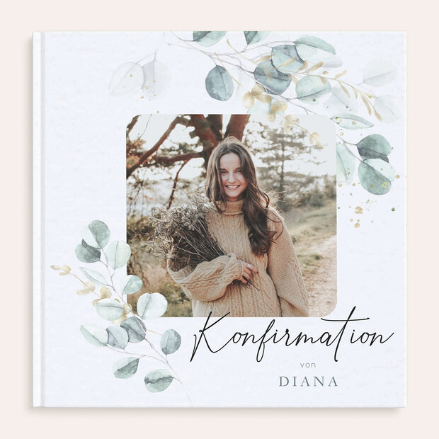 Fotobuch Konfirmation - Zartgrüne Blätter