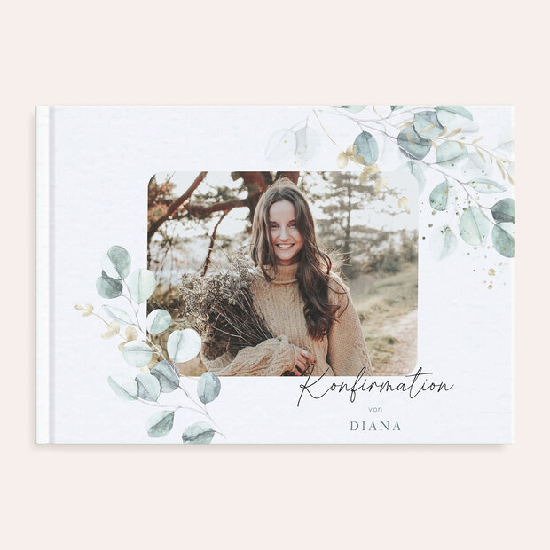 Fotobuch Konfirmation - Zartgrüne Blätter