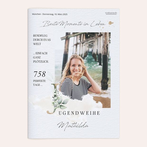 Festzeitung Jugendweihe - Glaube und Erfüllung