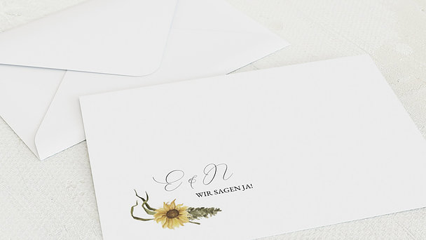 Umschlag mit Design Hochzeit - Strahlendes Gelb