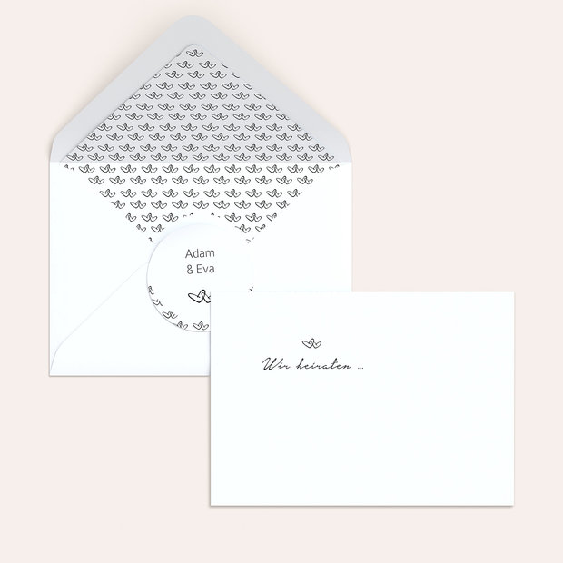 Umschlag mit Design Hochzeit - Herzklopfen
