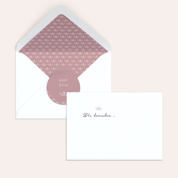 Umschlag mit Design Hochzeit - Herzklopfen