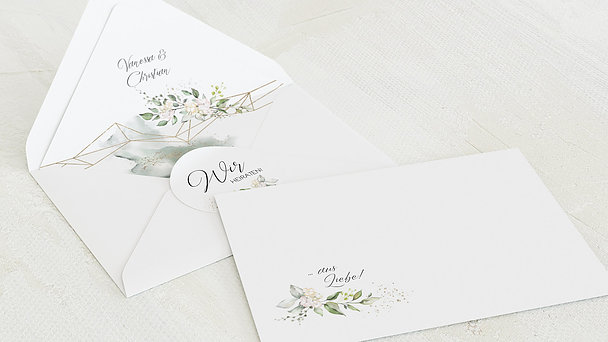 Umschlag mit Design Hochzeit - Herzliche Eleganz