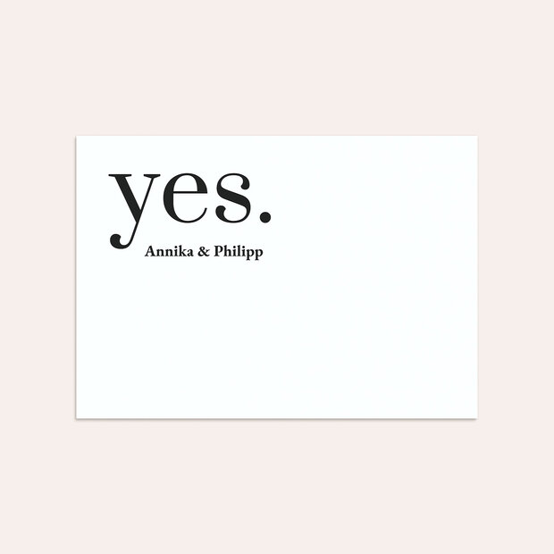 Umschlag mit Design Hochzeit - Yes, I will