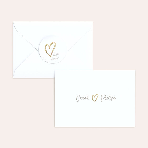 Umschlag mit Design Hochzeit - Herz über Kopf