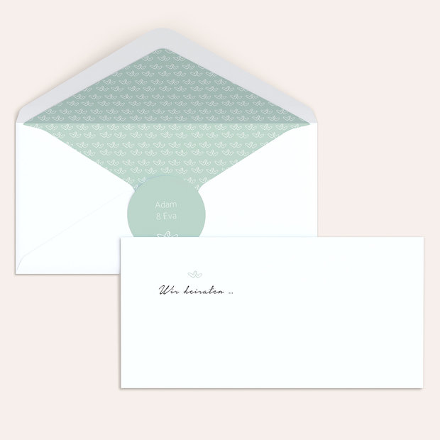 Umschlag mit Design Hochzeit - Herzklopfen