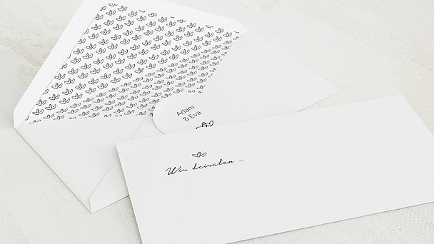 Umschlag mit Design Hochzeit - Herzklopfen
