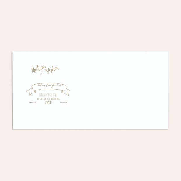 Umschlag mit Design Hochzeit - Kraftpapier