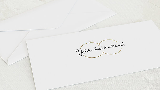 Umschlag mit Design Hochzeit - Zarte Ringe