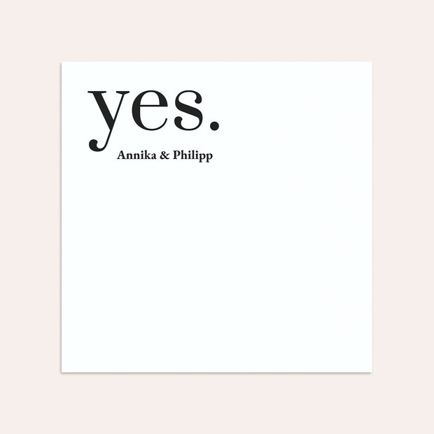 Umschlag mit Design Hochzeit - Yes, I will