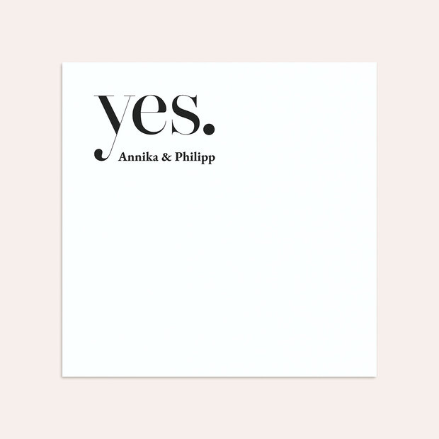 Umschlag mit Design Hochzeit - Yes, I will