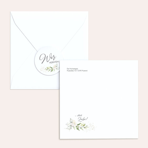 Umschlag mit Design Hochzeit - Herzliche Eleganz
