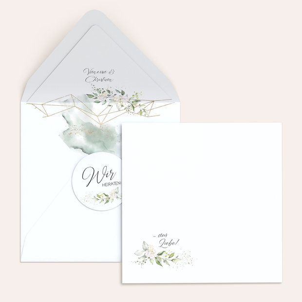 Umschlag mit Design Hochzeit - Herzliche Eleganz