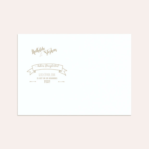 Umschlag mit Design Hochzeit - Kraftpapier
