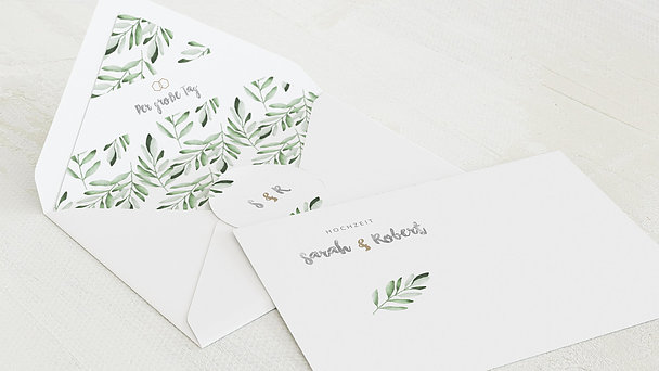 Hochzeitseinladung Edles Grun Detail