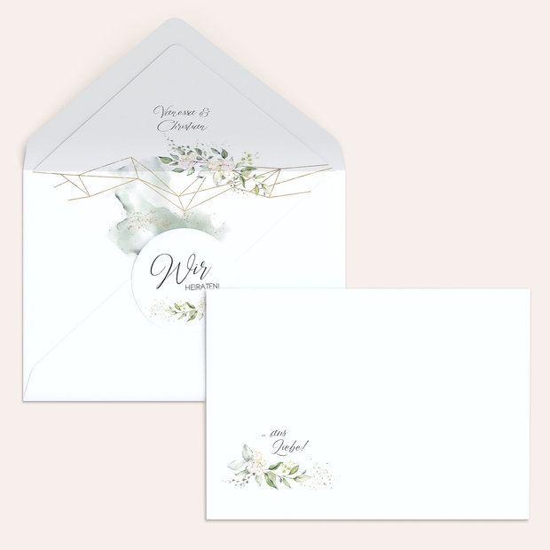 Umschlag mit Design Hochzeit - Herzliche Eleganz