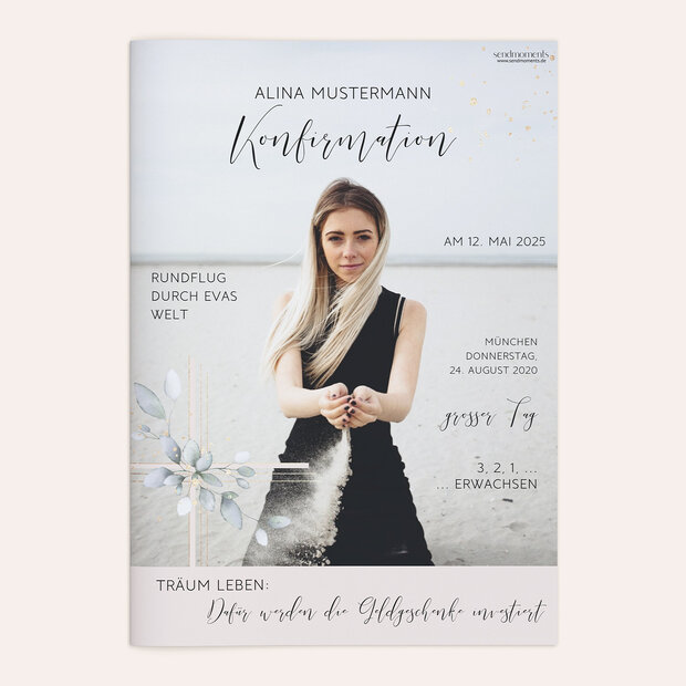 Festzeitung Konfirmation - Glück und Frieden