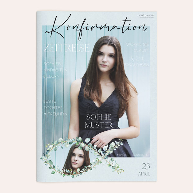 Festzeitung Konfirmation - Konfirmationskarte Fisch