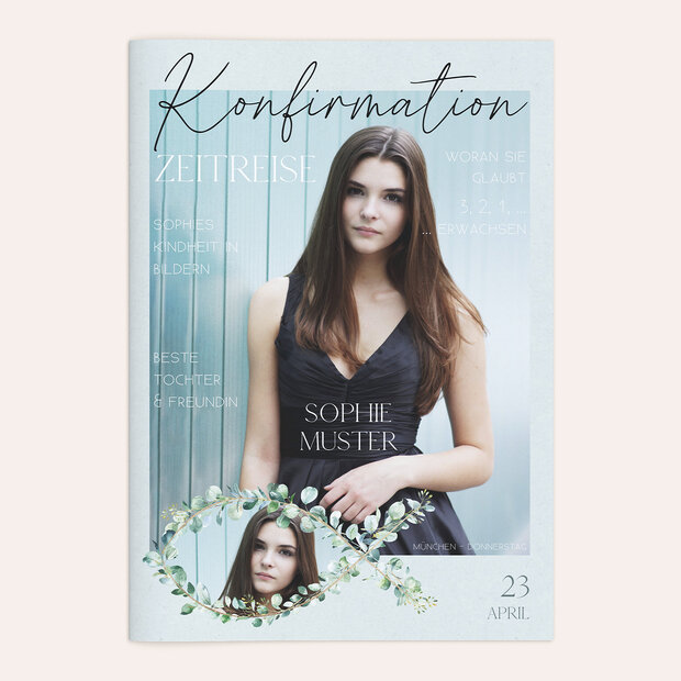 Festzeitung Konfirmation - Konfirmationskarte Fisch