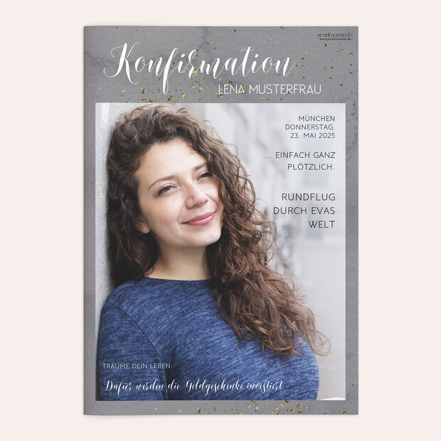 Festzeitung Konfirmation - Zartes Geflitter