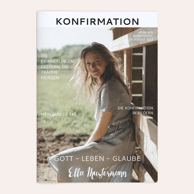 Festzeitung Konfirmation - Sonne im Herzen