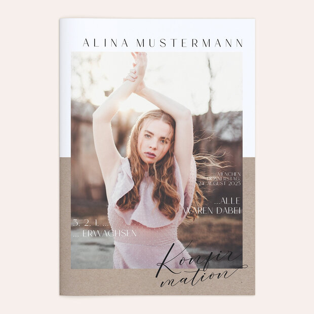 Festzeitung Konfirmation - Schöner Schriftschwung