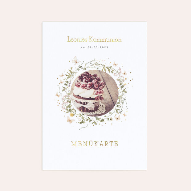 Menükarten Kommunion - Frühlingstanz