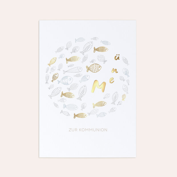 Menükarten Kommunion - Fischschwärmerei