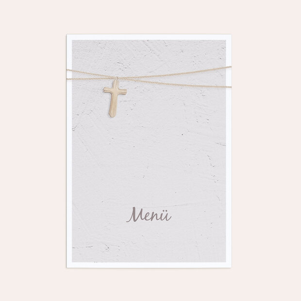 Menükarten Kommunion - Holzkreuz