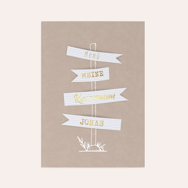 Menükarten Kommunion - Die richtige Richtung