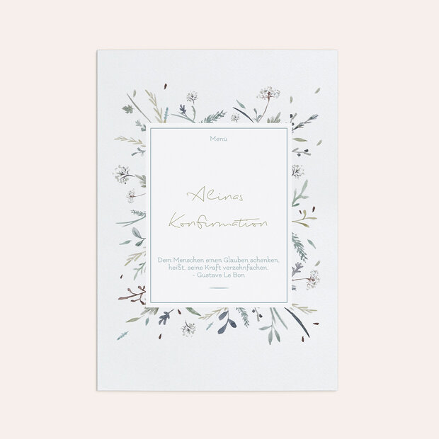 Menükarten Konfirmation - Wiesenblume